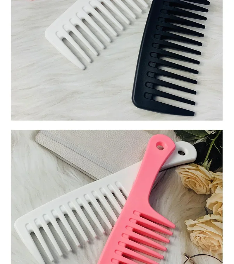 Hairdressing Comb Heat-Resistant Women Wet Hook Curly Hair Brush Professional Salon Styling Comb Tool, Special for Real Hair Wig