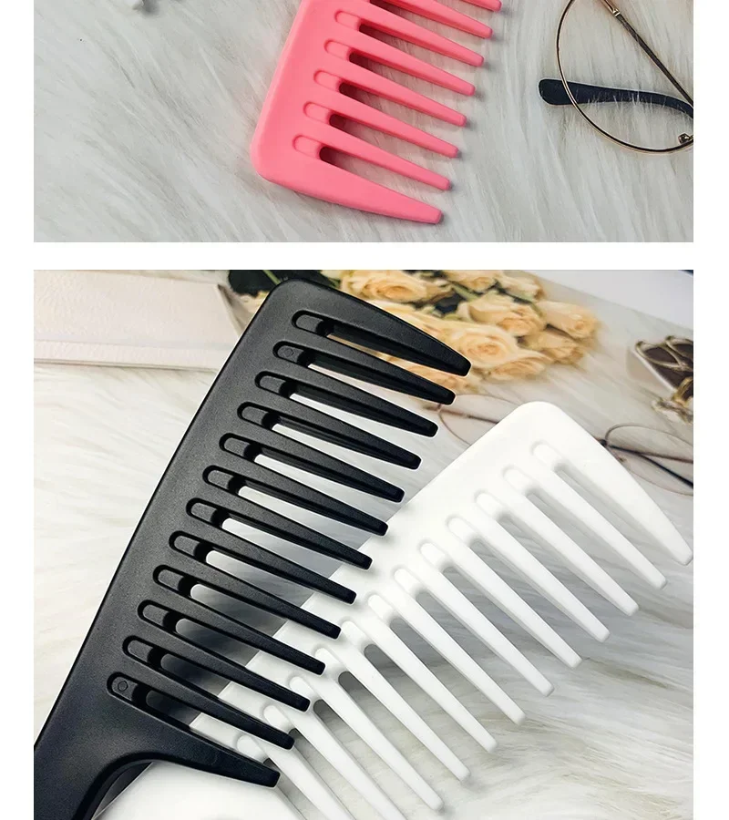 Hairdressing Comb Heat-Resistant Women Wet Hook Curly Hair Brush Professional Salon Styling Comb Tool, Special for Real Hair Wig