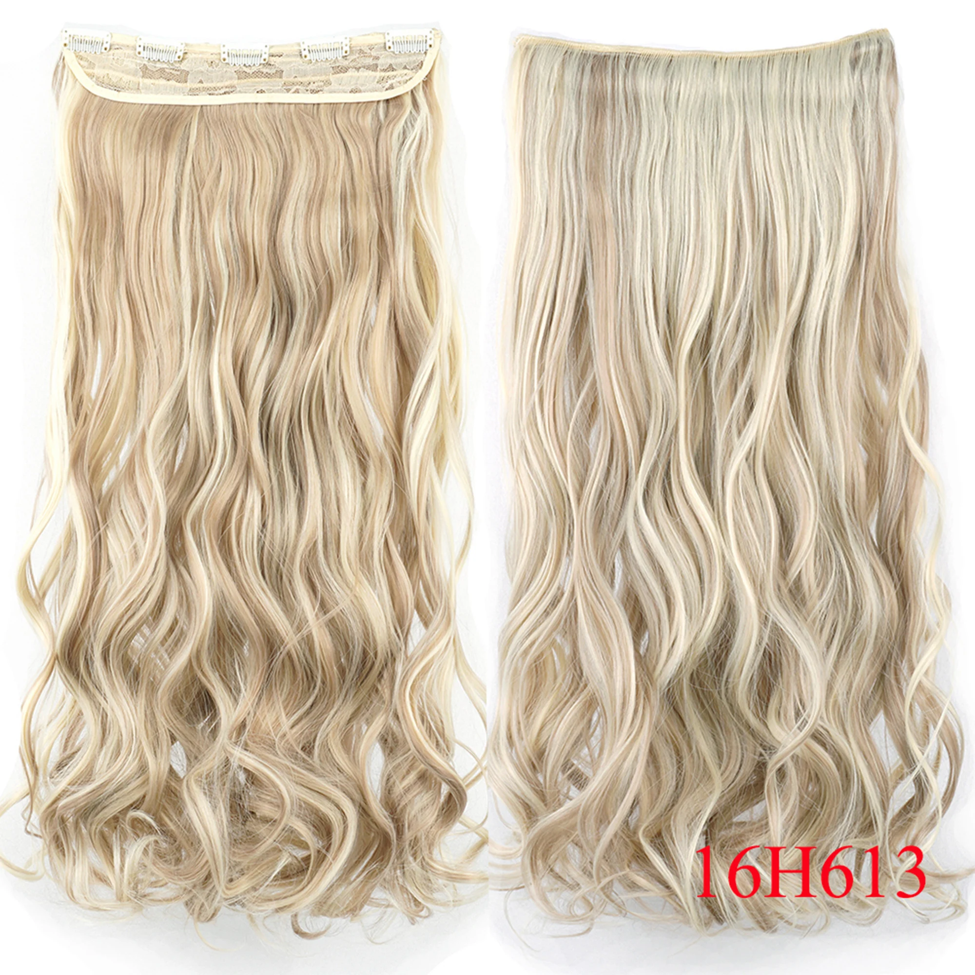 Soowee 24'' 28'' Synthetic Hair Charms Clip In Hair Extensions Dirty Blonde Fake Brown Curly Hair Pieces for Women