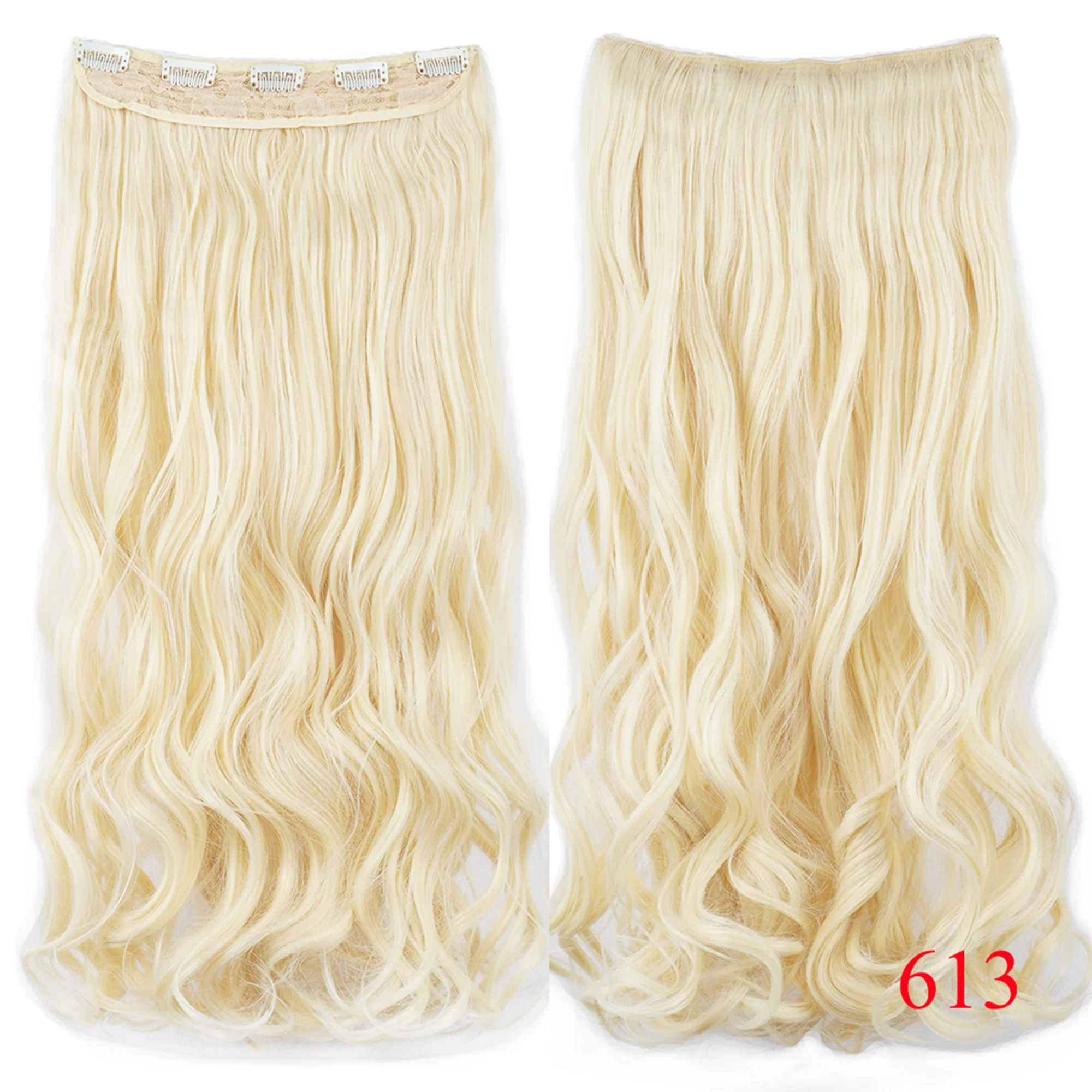 Soowee 24'' 28'' Synthetic Hair Charms Clip In Hair Extensions Dirty Blonde Fake Brown Curly Hair Pieces for Women