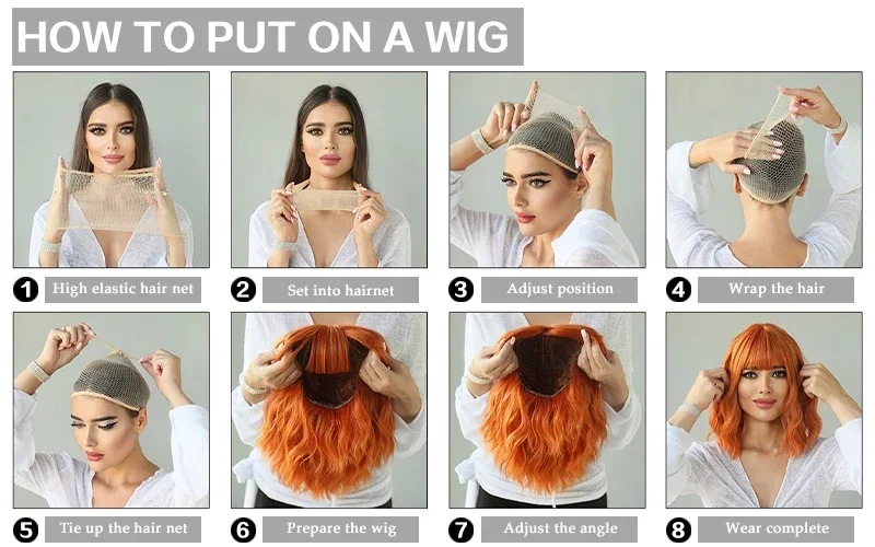 7JHH WIGS Layered Blonde Wig for Women High Density Synthetic Loose Straight Hair Wigs with Neat Bangs Beginner Friendly