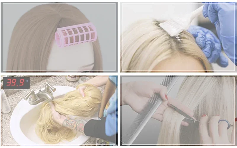 7JHH WIGS Layered Blonde Wig for Women High Density Synthetic Loose Straight Hair Wigs with Neat Bangs Beginner Friendly