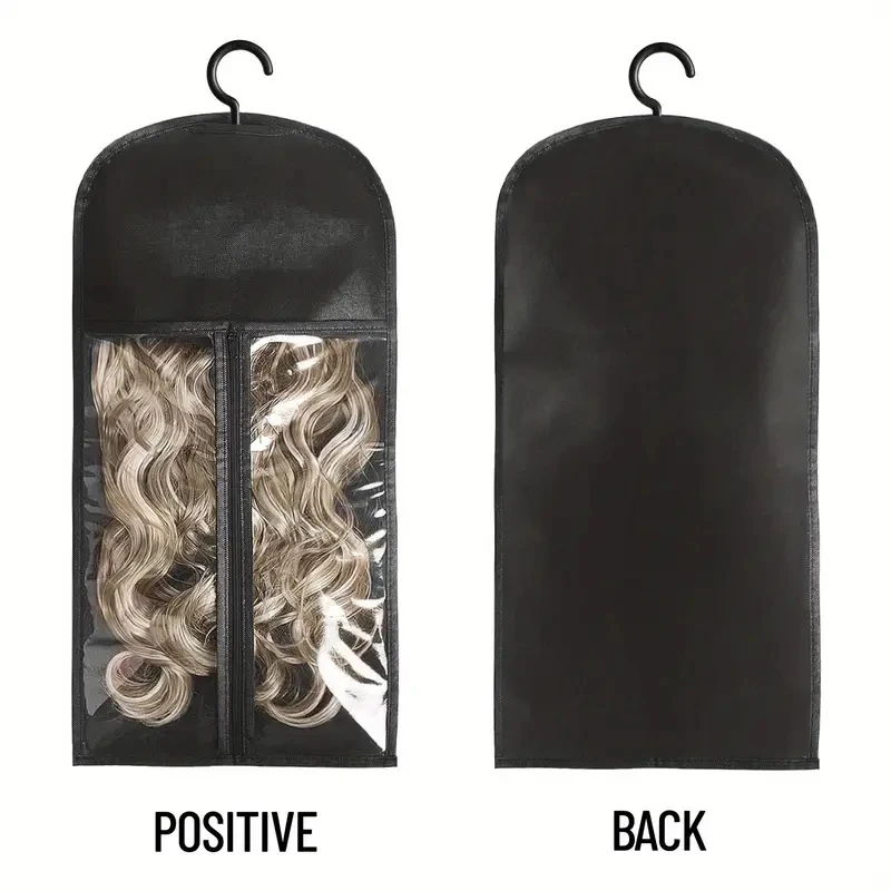 Storage Bags Hooks Transparent Dustproof Portable Design for Salon Home Use Holds Multiple Wigs Wall Mounted Tool Accessories