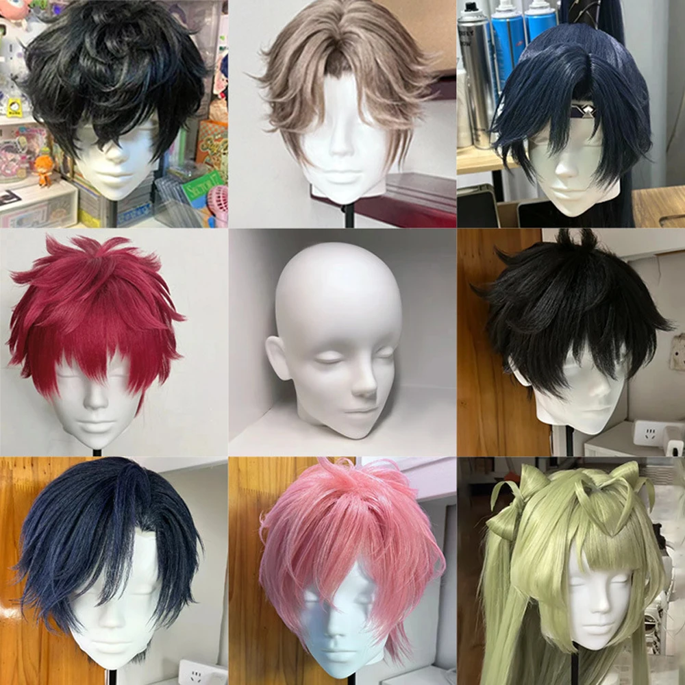 Wig Head Model Mannequin Dummy Wig Glasses Hat Display Stand Rack Hairpieces Stand Holder Head Model Wig Display with Stand