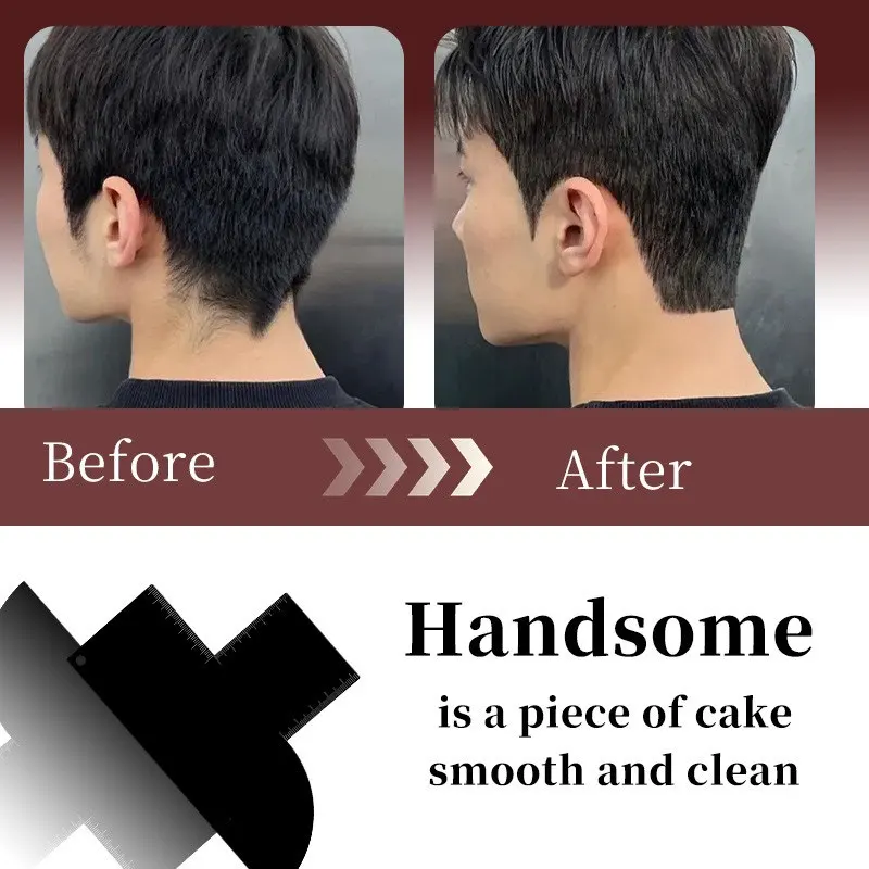 Reusable Color Enhancement Barber Card Easy to Clean with Measurement Indicators Beard Line Up Tool Black Hairline Maker