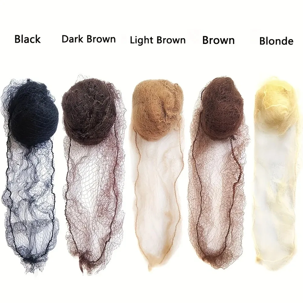 20/60/100Pcs DurableNylon HairNet For Bun Hair Hair style Tool Black BlondeBrown 5Mm Hair Net For Wigs Mesh Hair StylingHairnets