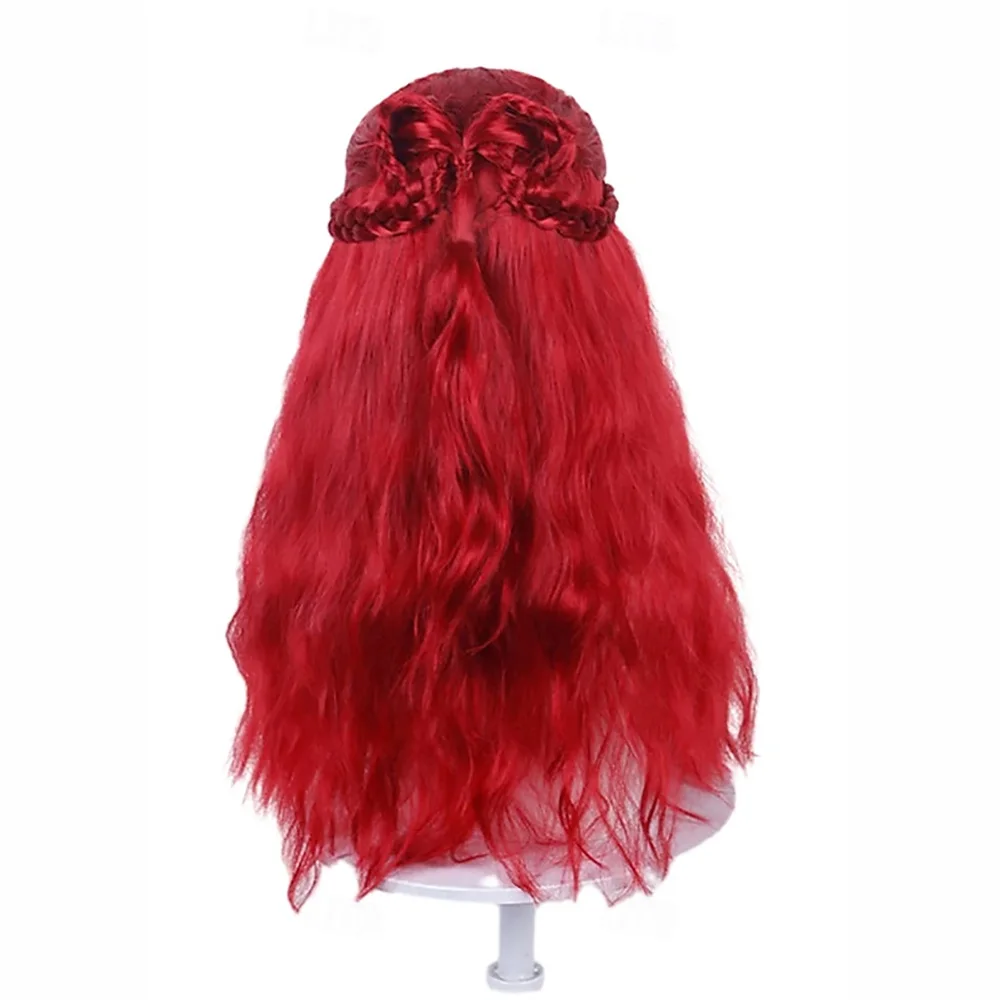 Synthetic Hair Fantasy Villain Heir Rebel Princess Descendants Wicked Wonderland Braided Long Wavy Cosplay Wig for Halloween