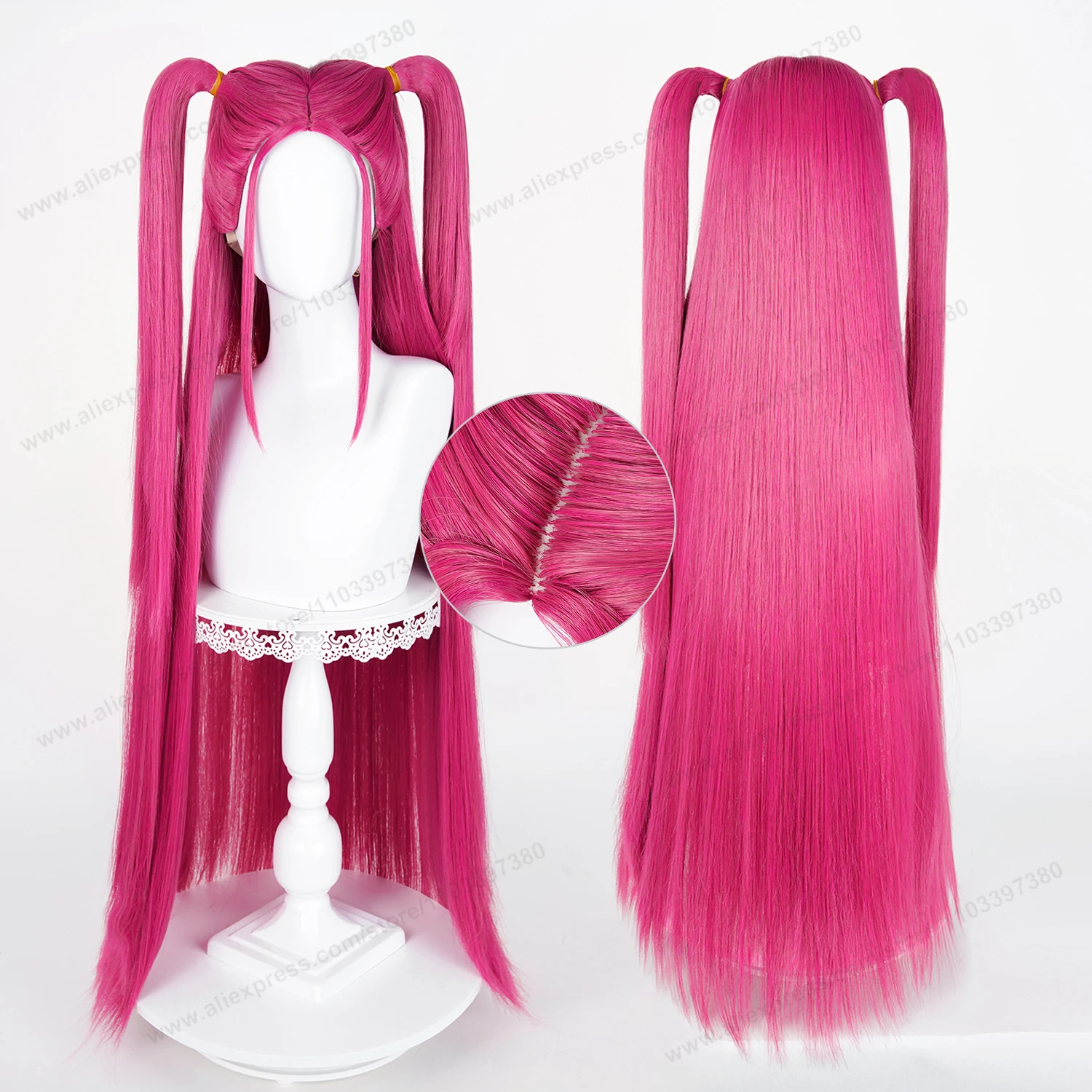 Mira Cosplay Synthetic Wig 90cm Long Rose Red Woman Hair Anime Heat Resistant Wigs