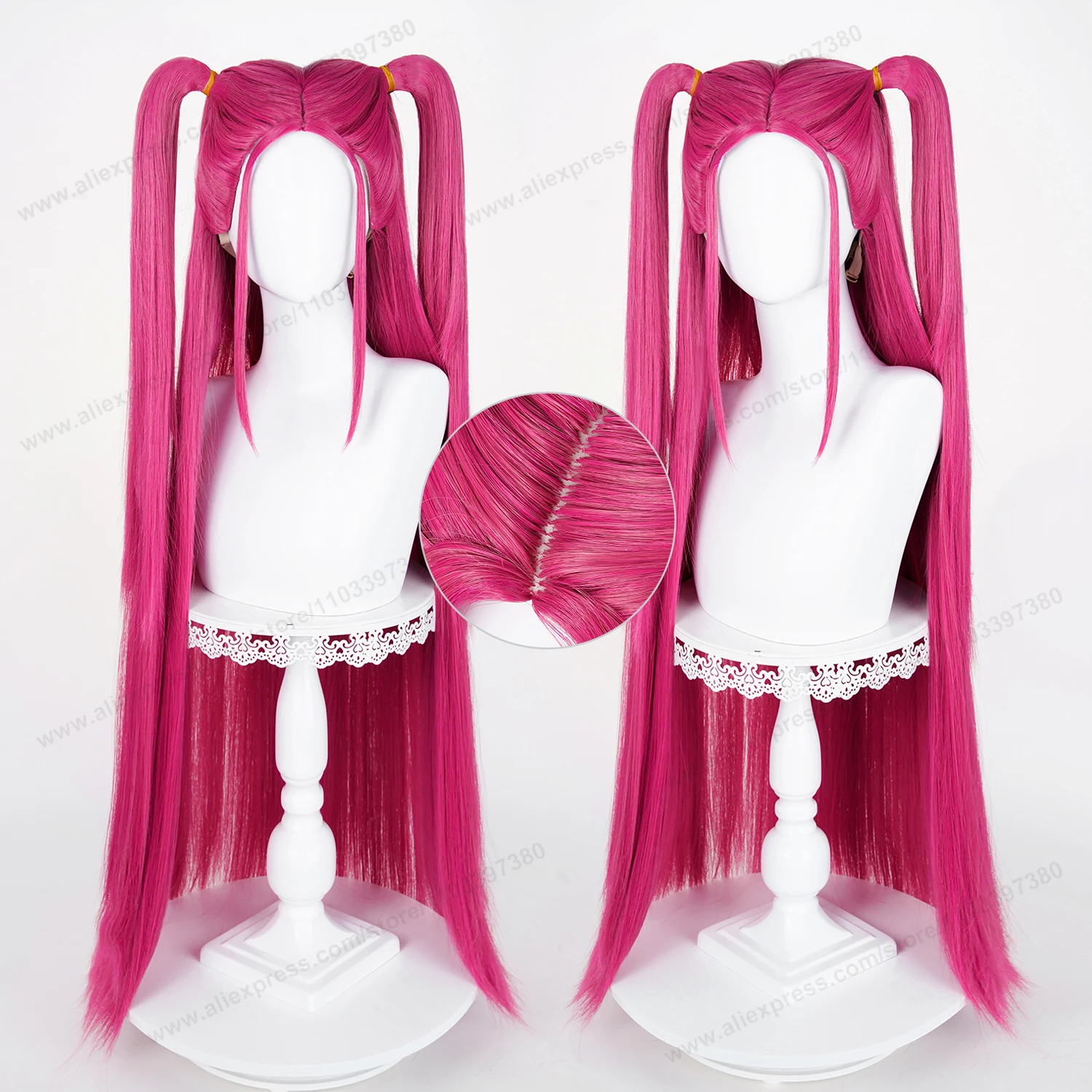 Mira Cosplay Synthetic Wig 90cm Long Rose Red Woman Hair Anime Heat Resistant Wigs