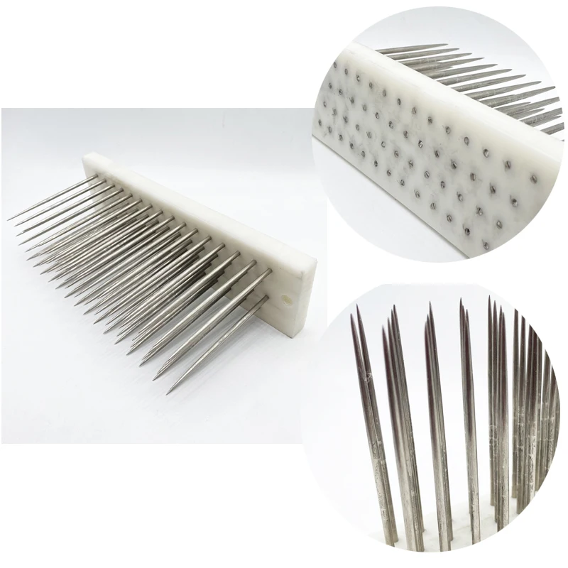 22x5.5x8.5cm White Stainless Steel Hair Hackle With Needle For Combing Bulk Hair Human Hair Extensions Comb Machine Weft Tools