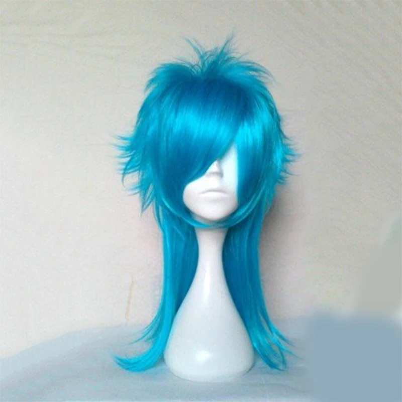 Dramatical Murder DMMD Seragaki Aoba Cosplay Costume Party Wig Two Tone Blue Ombre Synthetic Hair