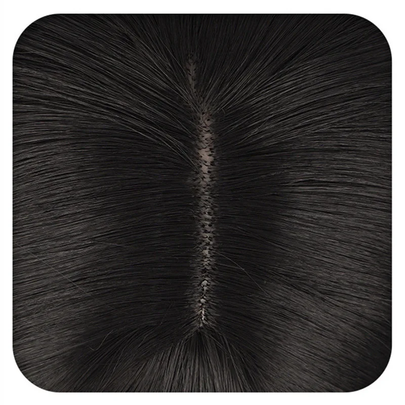 Cartoon Character Cosplay Hair Extensions Synthetic Wigs Natural Breathable Head Cover Black Long Straight Wig Hat for Women