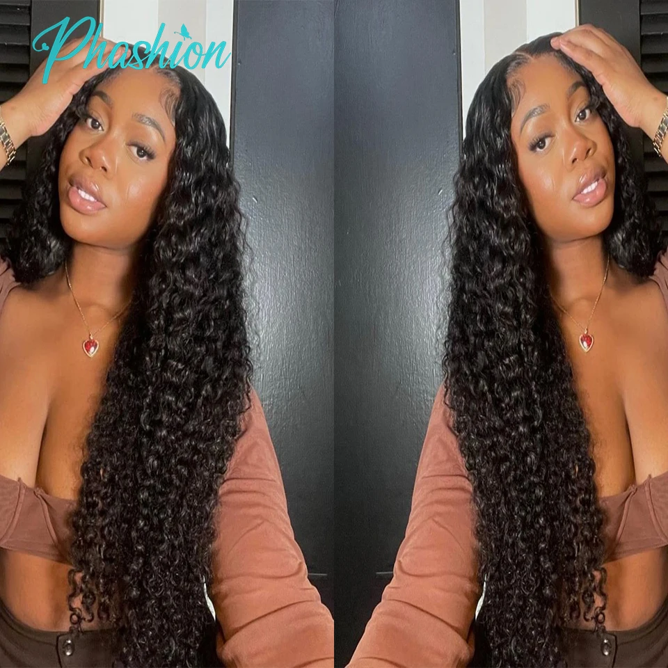 Phashion Kinky Curly Ear To Ear 13x4 Lace Frontal Transparent Swiss 4x4 Closure Pre Plucked Brazilian Remy Human Hair On Sale