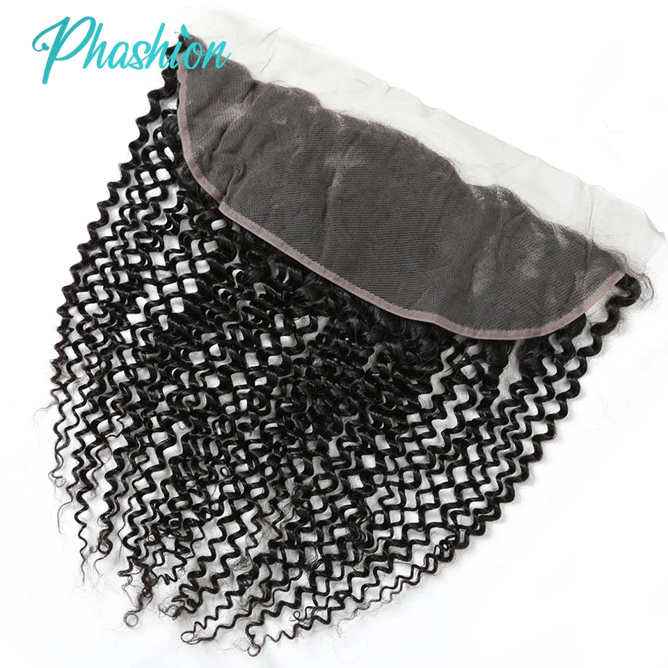 Phashion Kinky Curly Ear To Ear 13x4 Lace Frontal Transparent Swiss 4x4 Closure Pre Plucked Brazilian Remy Human Hair On Sale