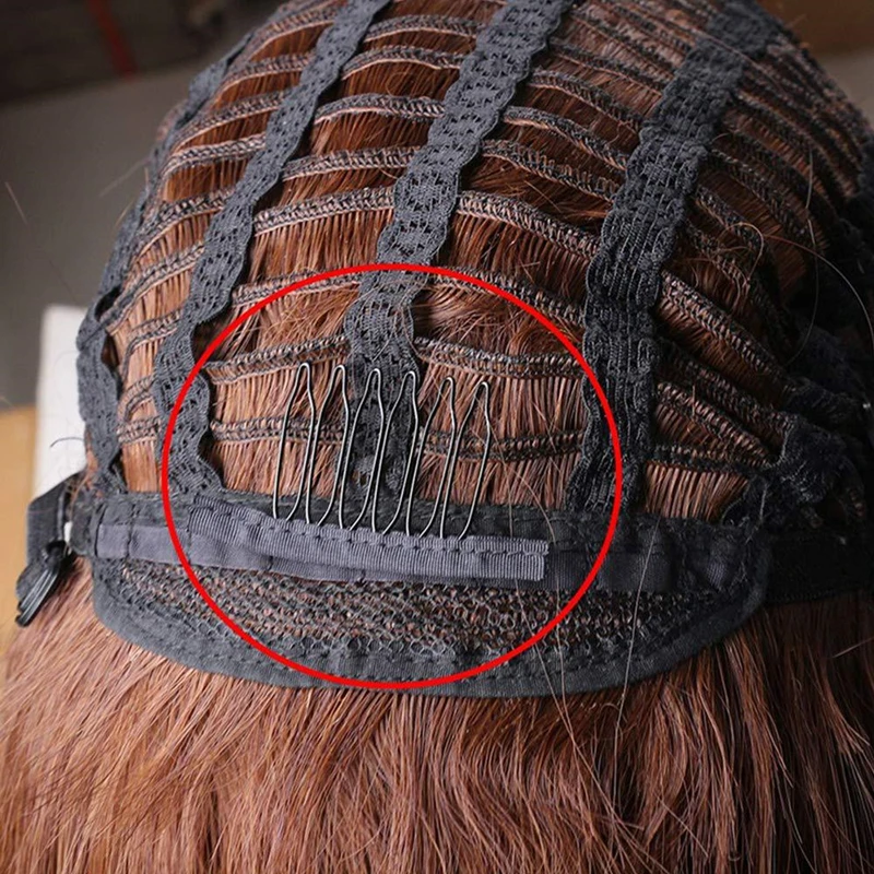 50Pcs Wig Combs To Secure Wig 4-7Teeth Wig Comb Wig Clips With Cloth For Making Wig Caps Steel Material Clips Combs