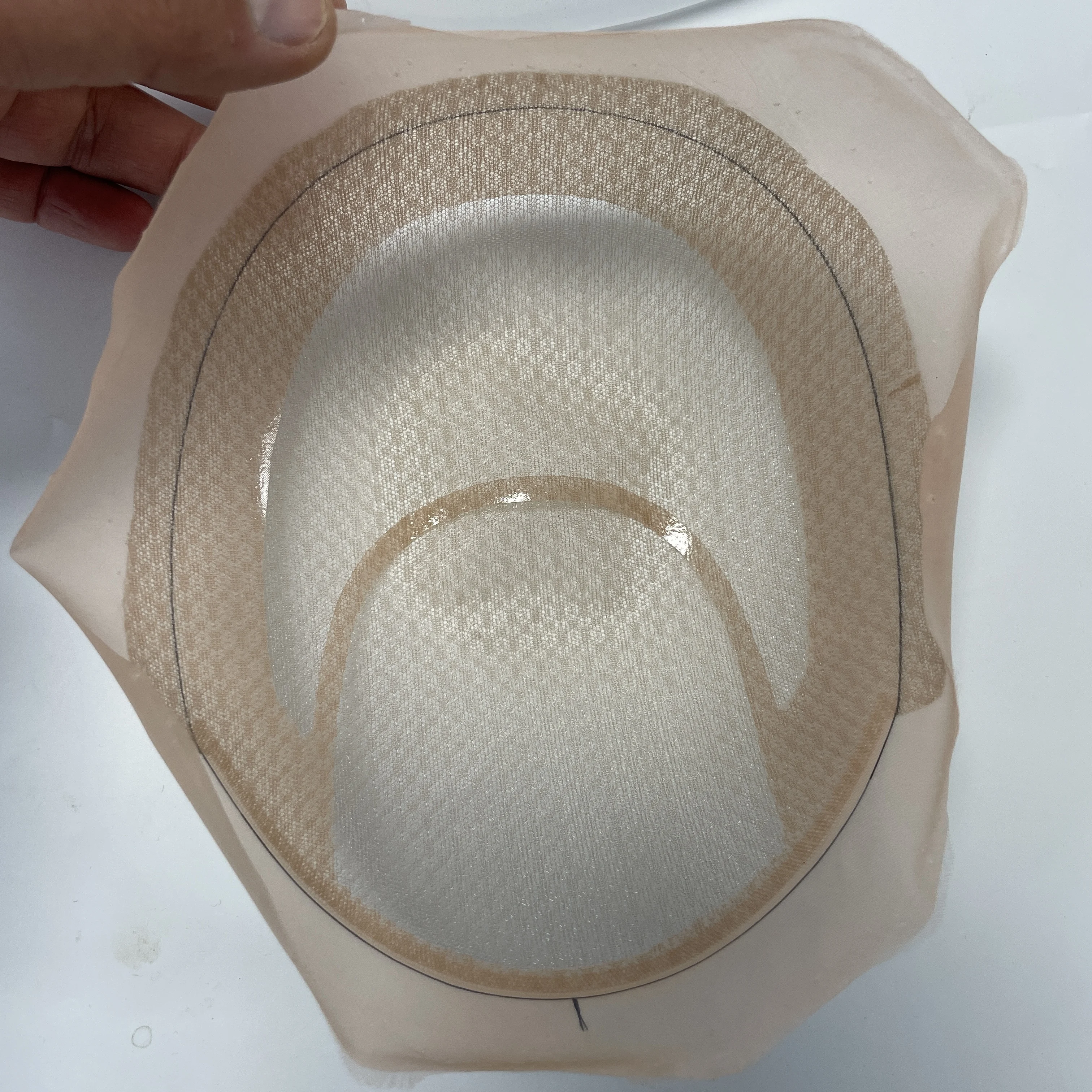 Double Layers PU Wig Cap Base for Making Men's Toupee Topper
