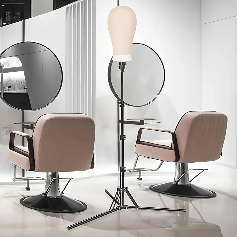Wig Stand & 22 in Head Combination set,Canvas Wig Head Stand with Mannequin Head for Wigs Manikin Head Block Set for Wigs Making
