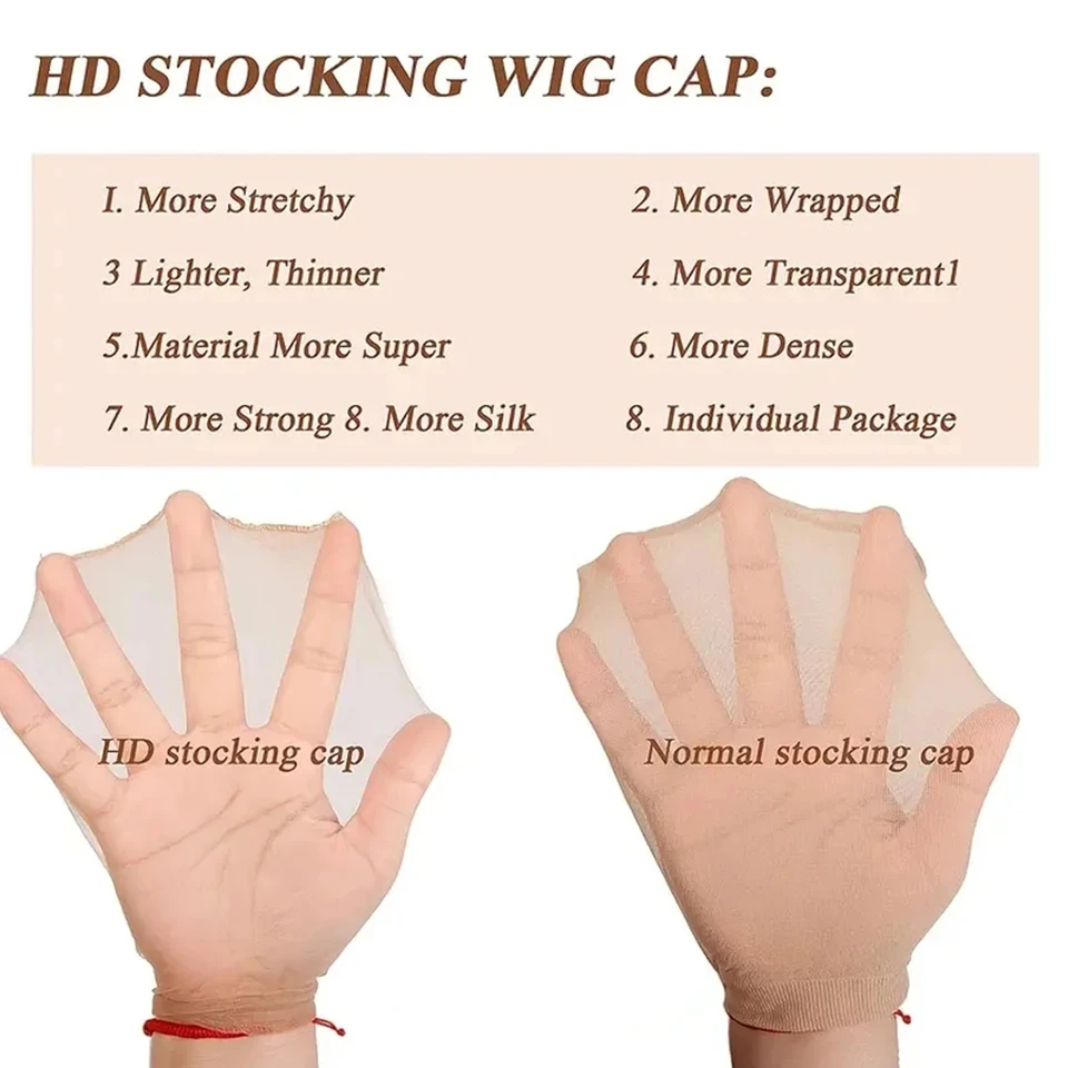 New Stocking Cap For Wigs 2Pcs Cheap Hair Net For Wigs Bald Cap Beige Brown Black Nylon Stocking Wig Cap Stretchy Hair Cap
