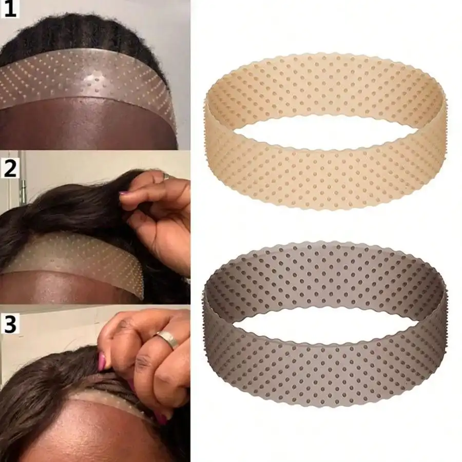 Non Slip Silicone Wig Grip Headband Transparent Black Brown Wig Band to Hold Wig Anti-Slip Wig Accessories For Daily Use