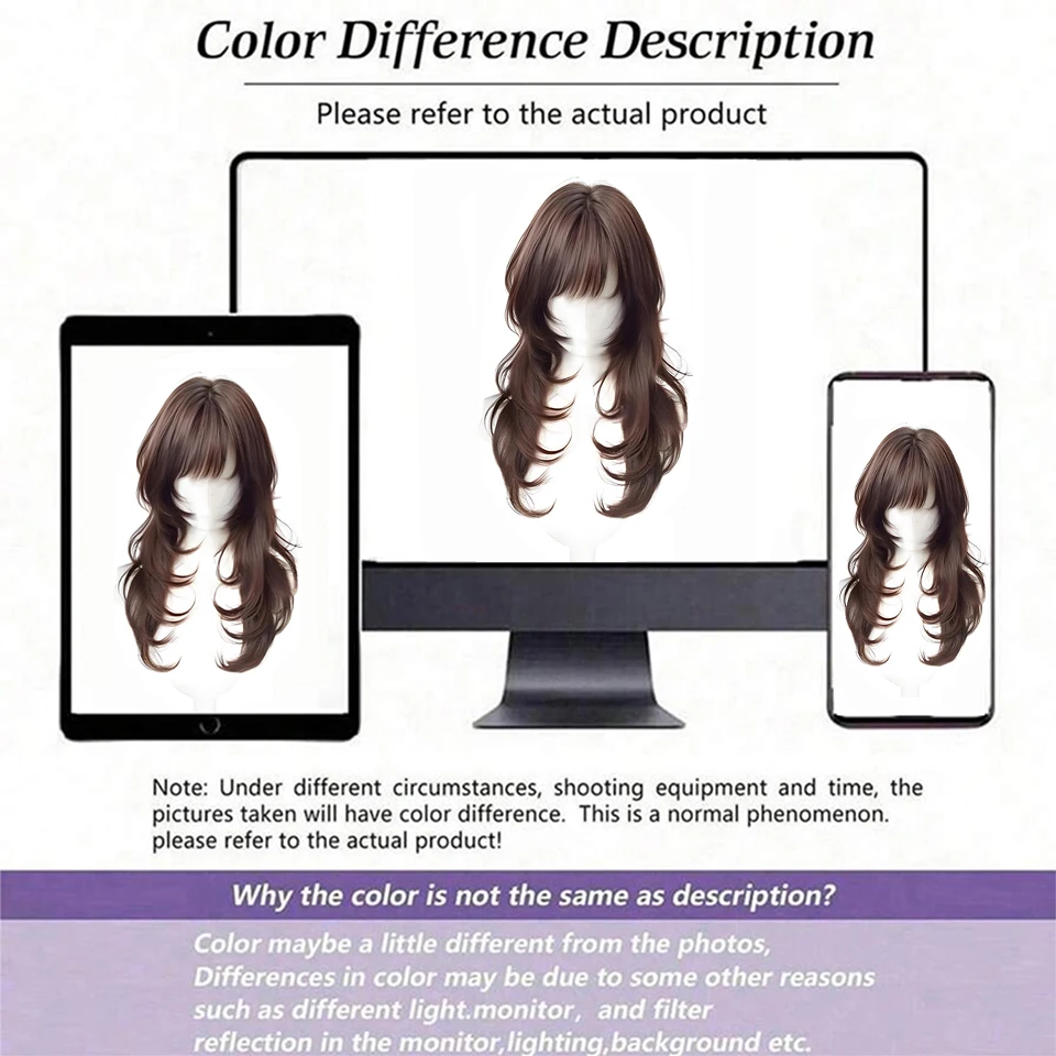 Lolita Style Wig with Bangs Long Curly Hair High Temperature Fibers Synthetic Wig For Women Christmas New Year Carnival Music