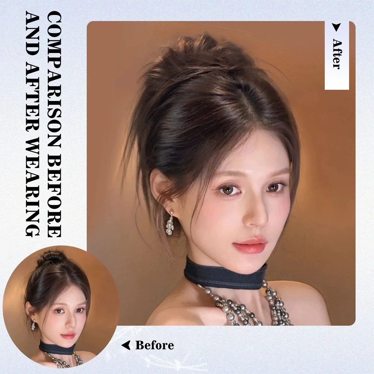 Synthetic Hair Bun Messy Bun Hair Scrunchie Brown Messy Chignon Lazy Disheveled Hair Donut Hairpiece Women Updo Hair Extensions