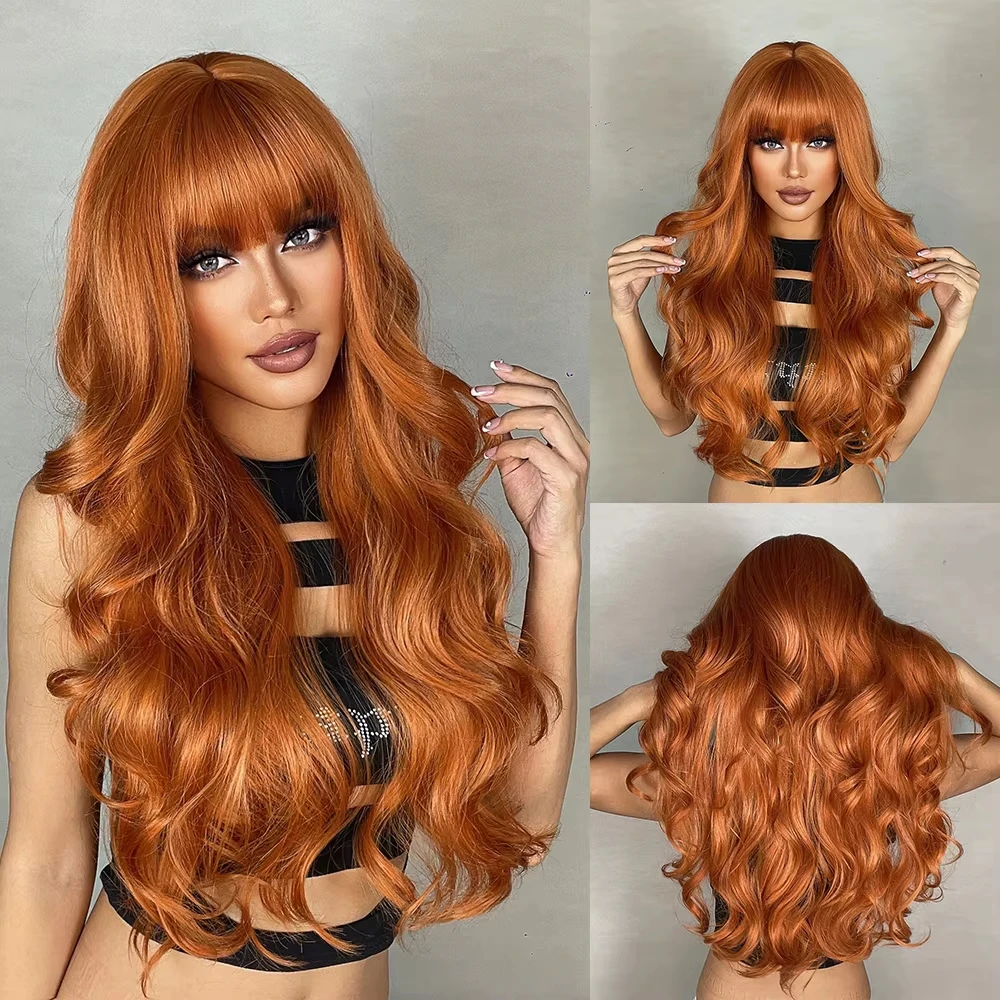 Big Waves of Golden Synthetic Wig for Halloween Party Cosplay Role-Playing Daily Wear with High-Temperature Synthetic Wig Cap