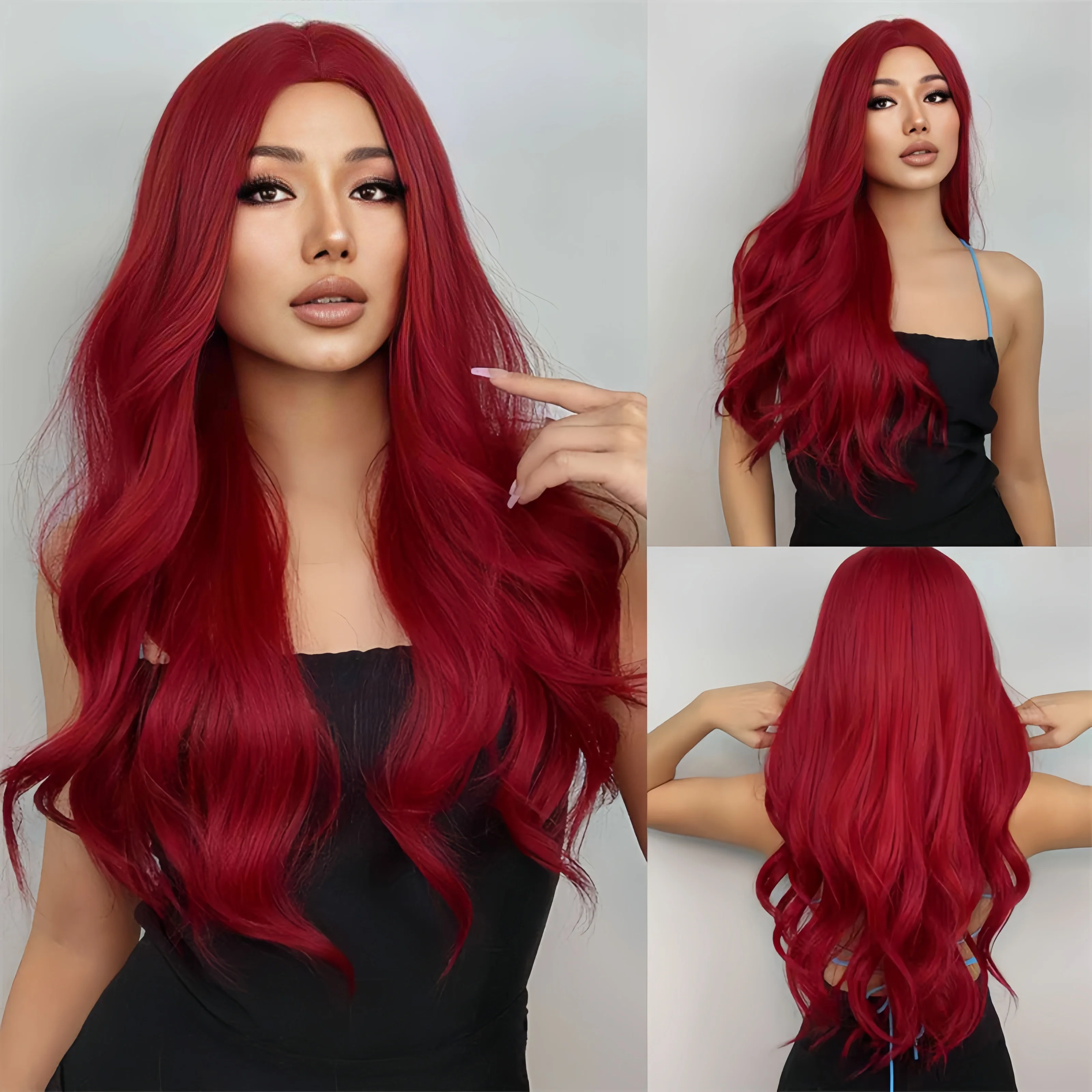 Big Waves of Golden Synthetic Wig for Halloween Party Cosplay Role-Playing Daily Wear with High-Temperature Synthetic Wig Cap