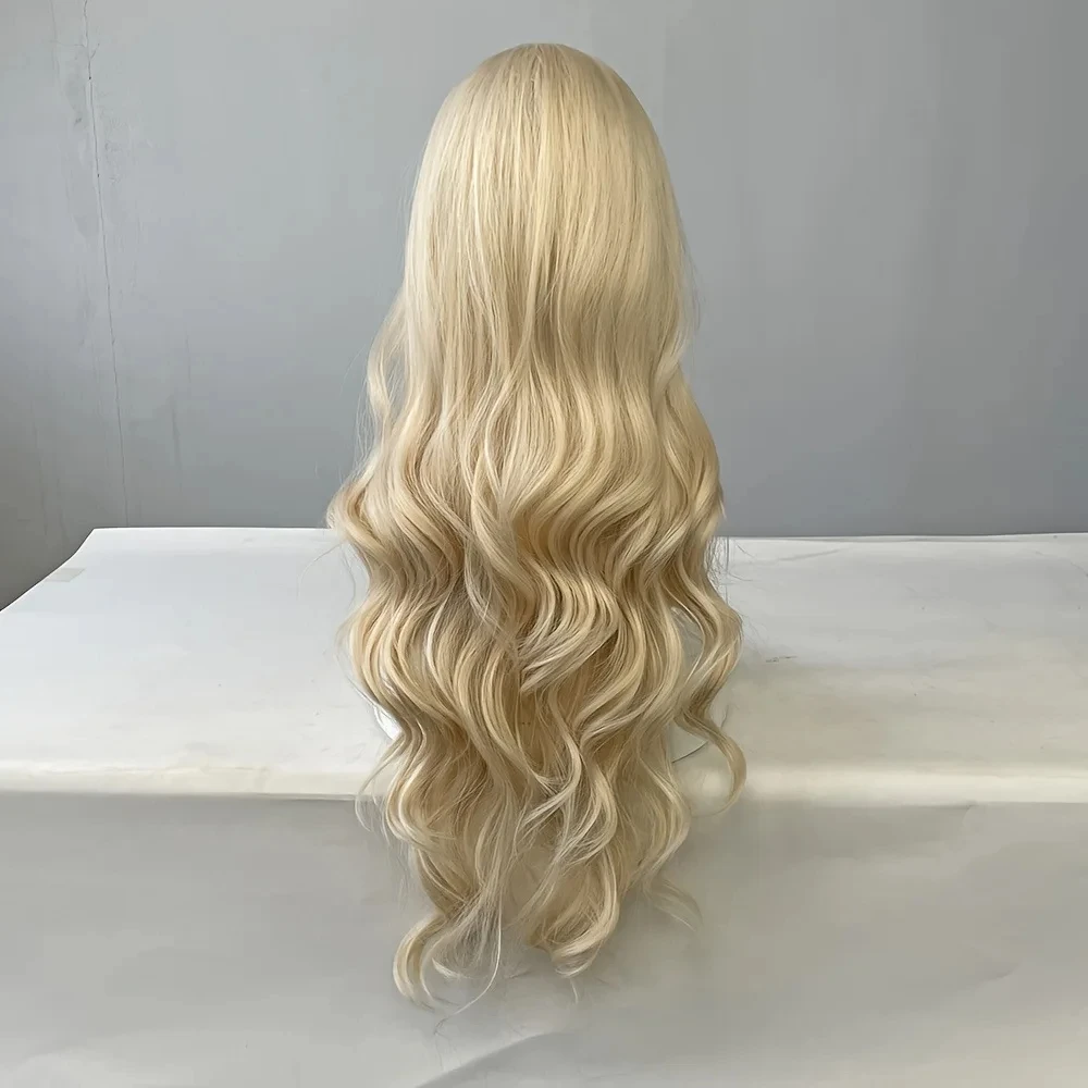 Big Waves of Golden Synthetic Wig for Halloween Party Cosplay Role-Playing Daily Wear with High-Temperature Synthetic Wig Cap