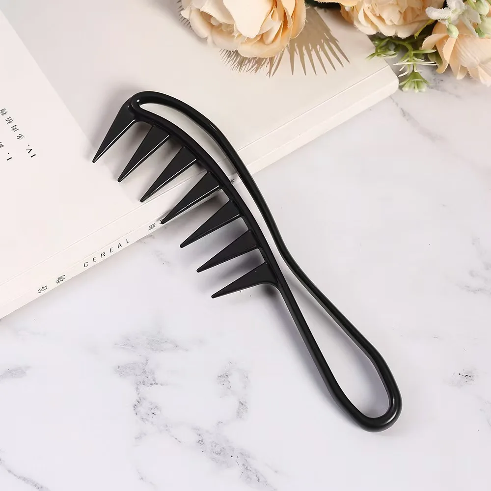 1 Wide Toothed Shark Comb Exfoliating Curly Hair Salon Hair Comb Styling Tool, Special for Real Hair Wigs