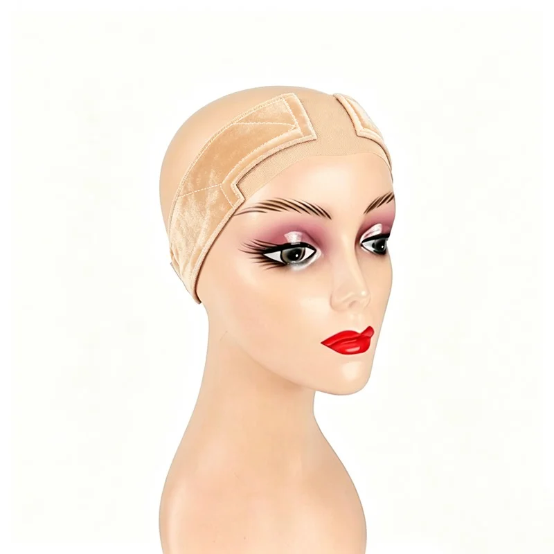 1Pc Invisible Nude Velvet Wig Grip Headband Non Slip Elastic Adjustable Wig Band for Lace Frontal Wigs Women