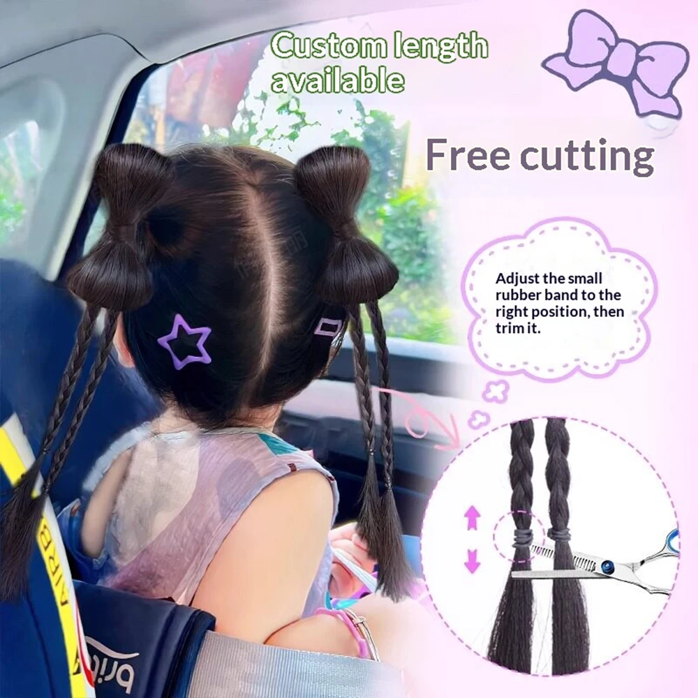 2 Pcs Bow Claw Clip Braided Ponytail Synthetic Hair Heat Resistant Fashion Hair Accessories for Women Daily Styling