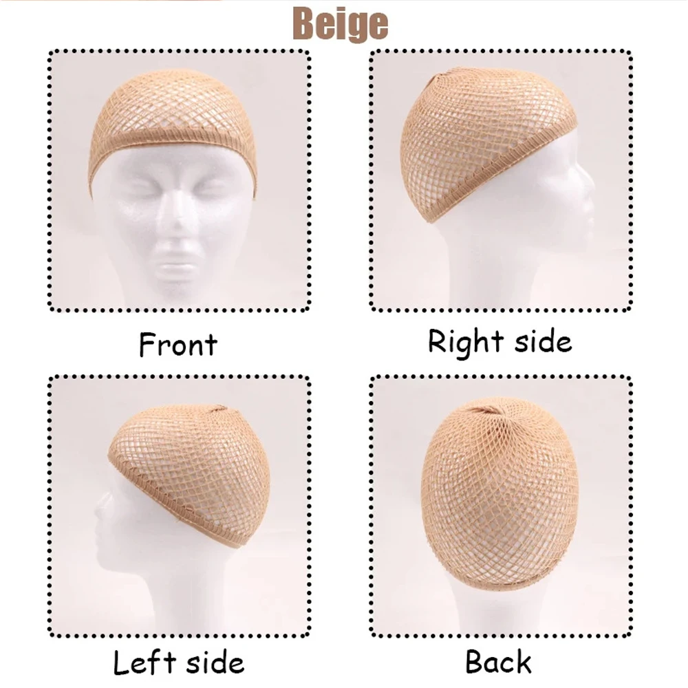 1/3pcs Mesh Wig Cap Highly Elastic Hair Net Stretch Open Ended Fishnet Hair Nets For Wigs Wig Accessories Beige Hairnets