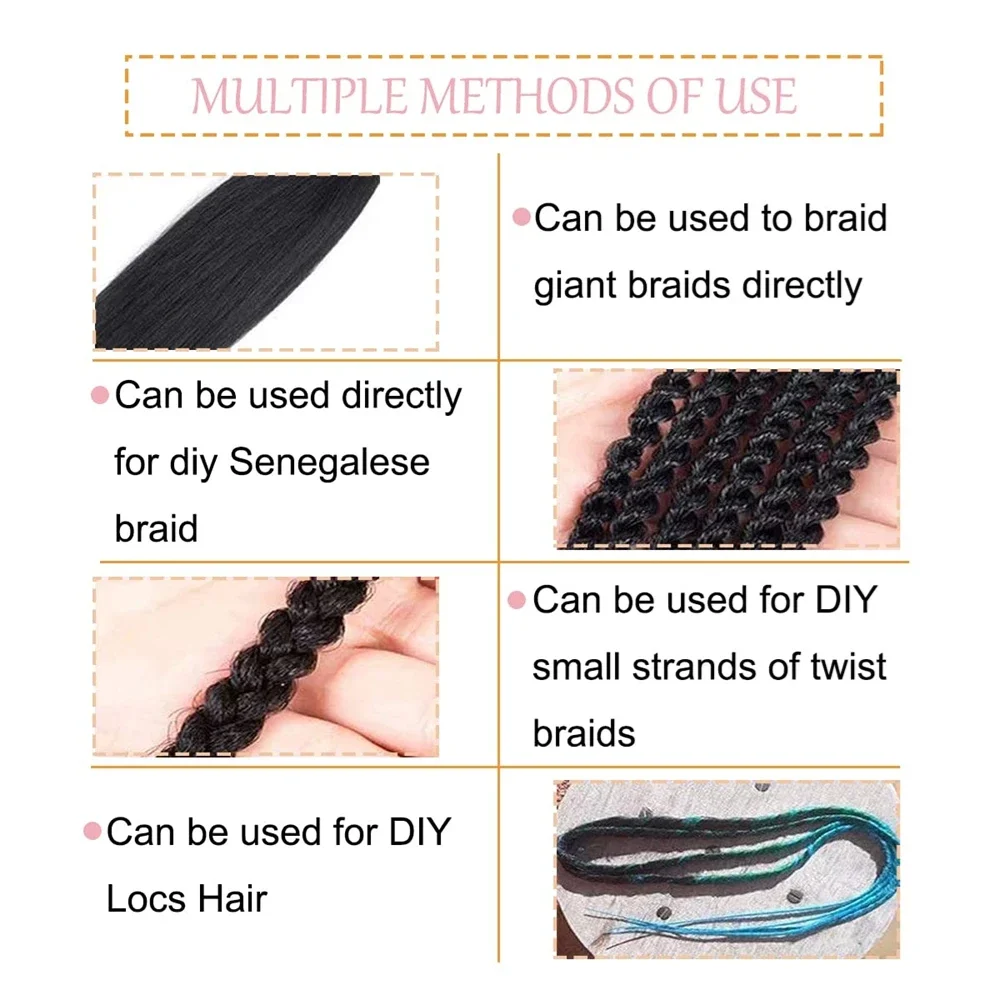 4X Easy Braid 20Inch Synthetic Yaki Texture Professional Braiding Hair Hot Water Setting with packaging Hair Extension For Women