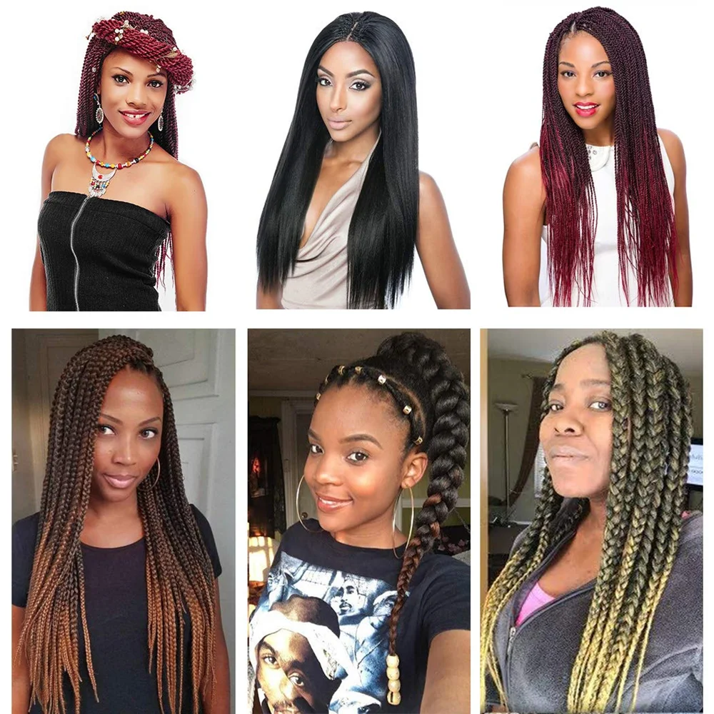 4X Easy Braid 20Inch Synthetic Yaki Texture Professional Braiding Hair Hot Water Setting with packaging Hair Extension For Women