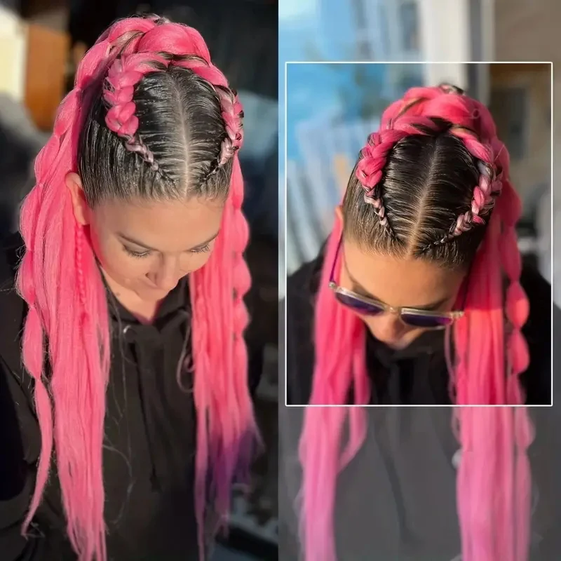 WIGSIN 20Inch Synthetic Pre Stretched Yaki Ez Box Braiding Hair for Women Hair Extension