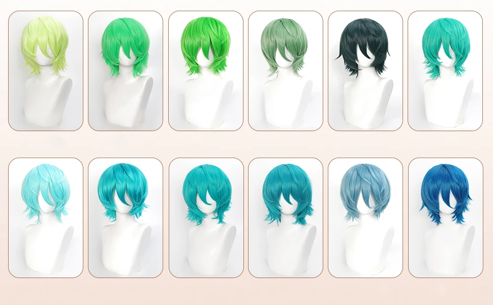 35cm Short Black Spiky Cosplay Wig Pre-Teased Crown Heat Resistant Synthetic Wig Layered Flipped-out Universal Anime Wig