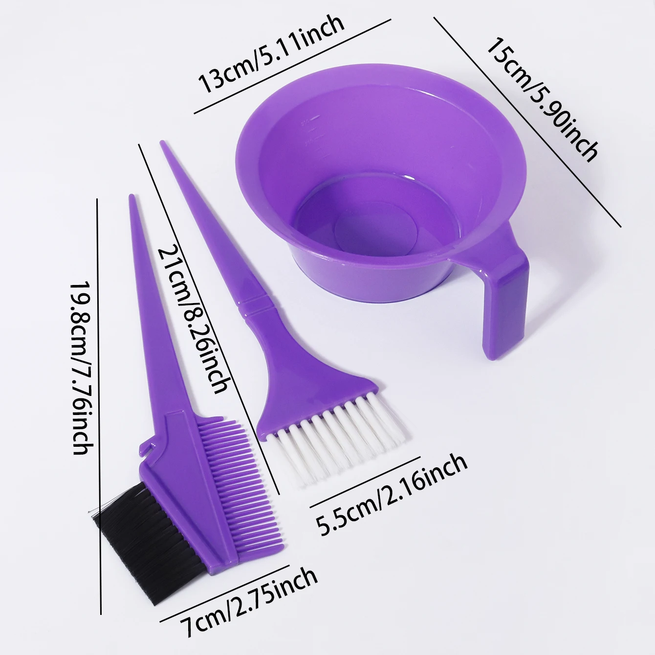 3pcs Hair Dye Set, Professional Hair Dye Brush, Hair Dye Bowl, Suitable for Hair Salons, Special for Real Hair Wigs