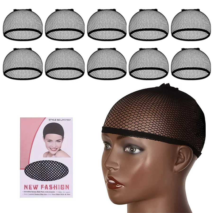 2pcs/12pcs Stretchable Elastic Hair Nets - Open End Mesh Net Wig Cap for HairStyling - High Quality and Durable