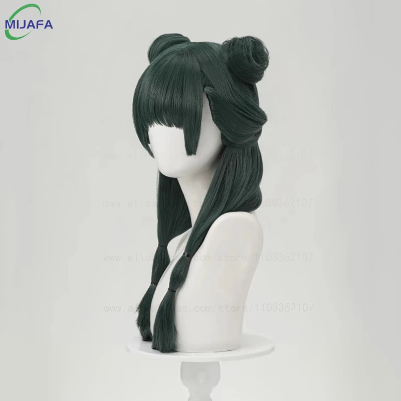 High Quality Maomao Cosplay Wig The Apothecary Diaries Dark Green Heat Resistant Synthetic Hair Party Anime Mao Mao Wigs +WigCap