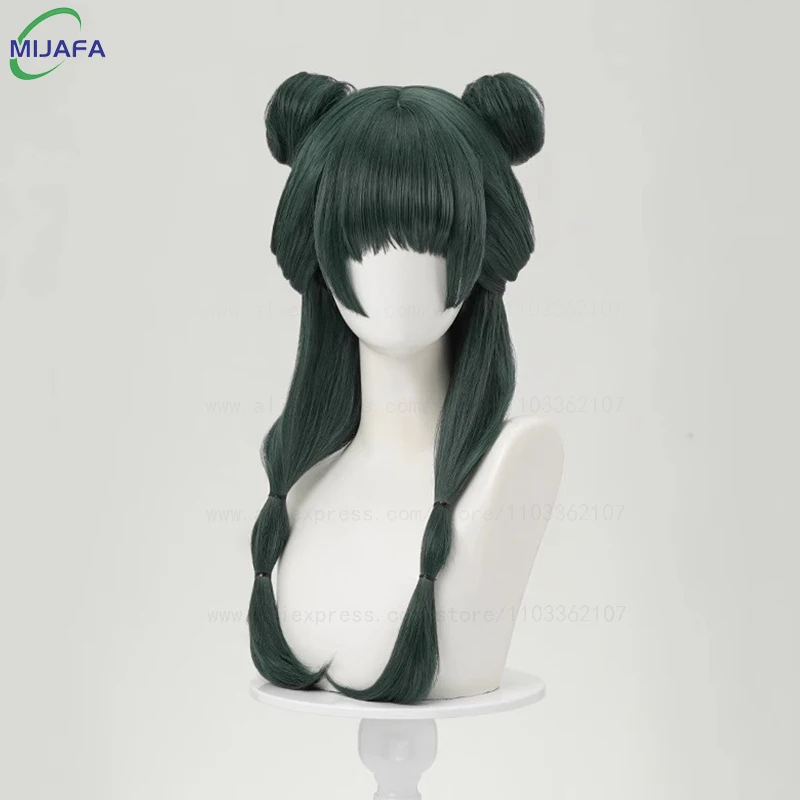 High Quality Maomao Cosplay Wig The Apothecary Diaries Dark Green Heat Resistant Synthetic Hair Party Anime Mao Mao Wigs +WigCap