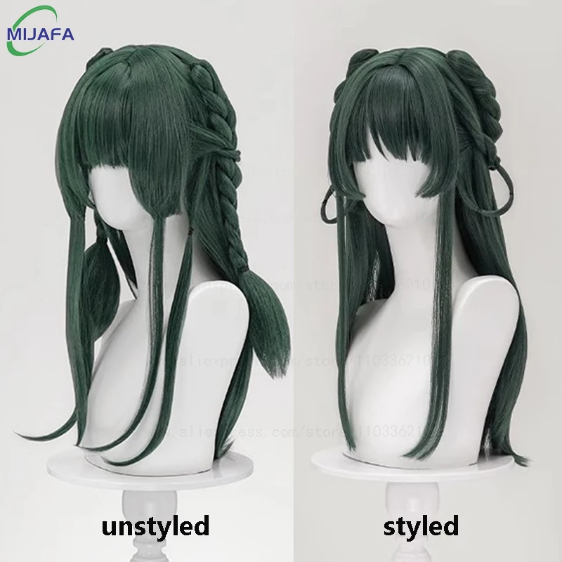 High Quality Maomao Cosplay Wig The Apothecary Diaries Dark Green Heat Resistant Synthetic Hair Party Anime Mao Mao Wigs +WigCap