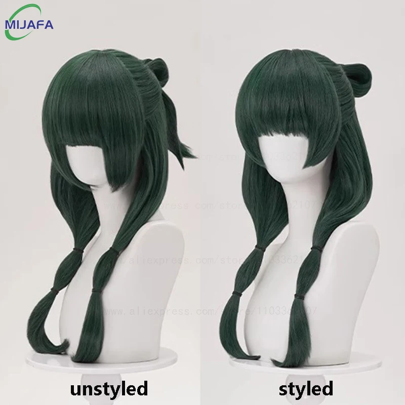 High Quality Maomao Cosplay Wig The Apothecary Diaries Dark Green Heat Resistant Synthetic Hair Party Anime Mao Mao Wigs +WigCap