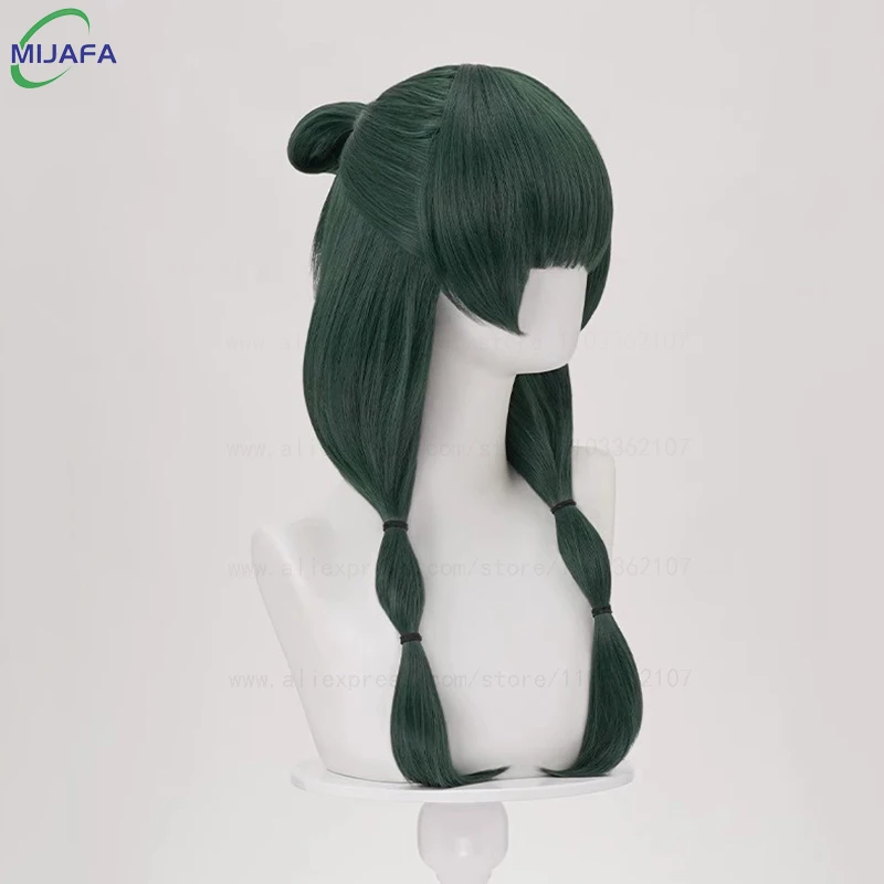 High Quality Maomao Cosplay Wig The Apothecary Diaries Dark Green Heat Resistant Synthetic Hair Party Anime Mao Mao Wigs +WigCap