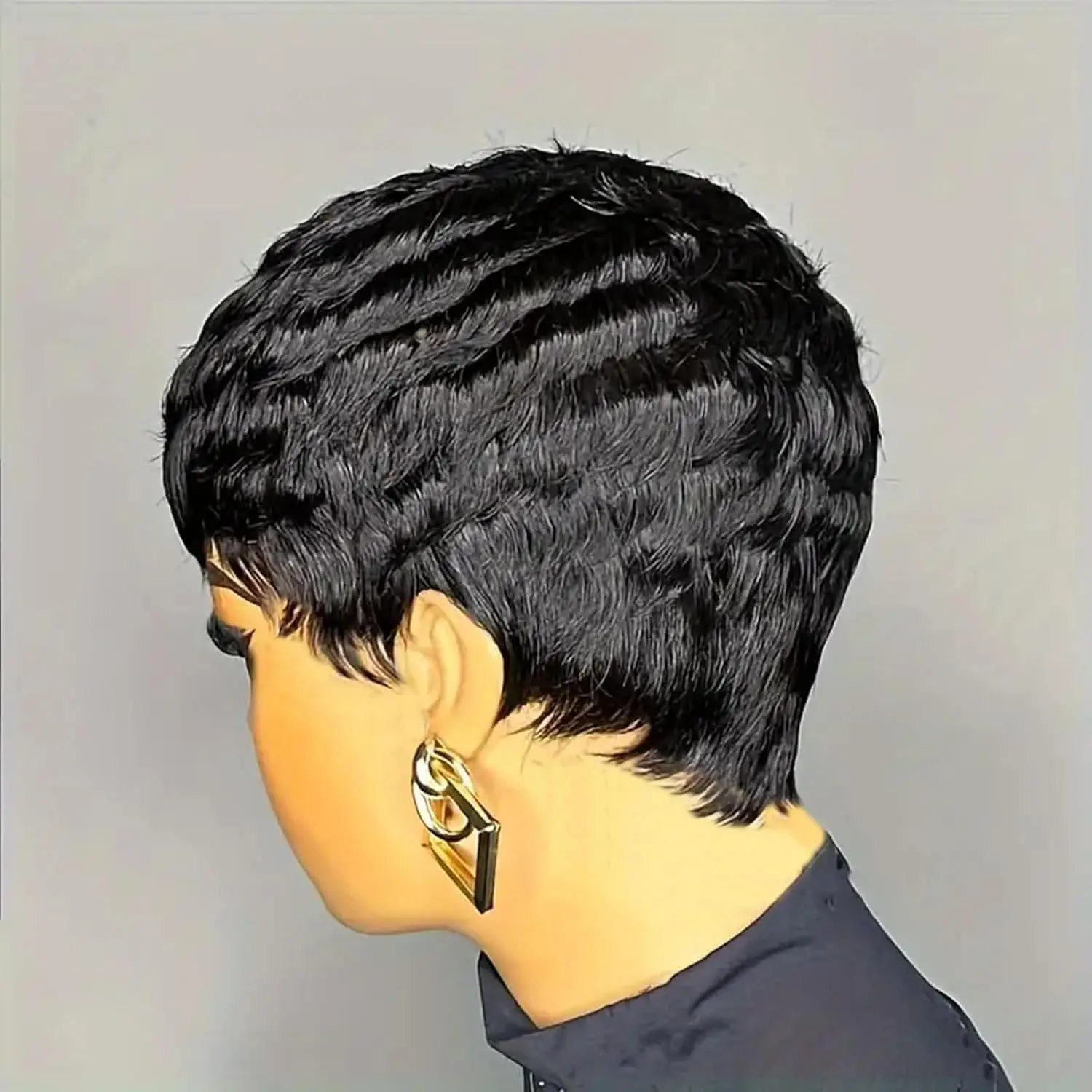 Wigs for Black Women Pixie Cut Human Hair Wigs for Women Daily Use Hair Chic Elegent Synthetic Wigs
