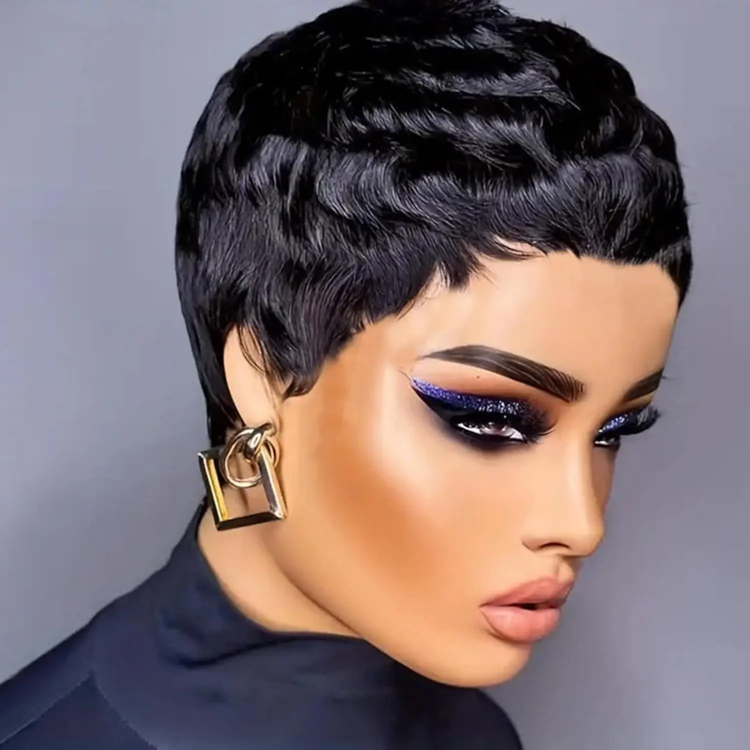 Wigs for Black Women Pixie Cut Human Hair Wigs for Women Daily Use Hair Chic Elegent Synthetic Wigs