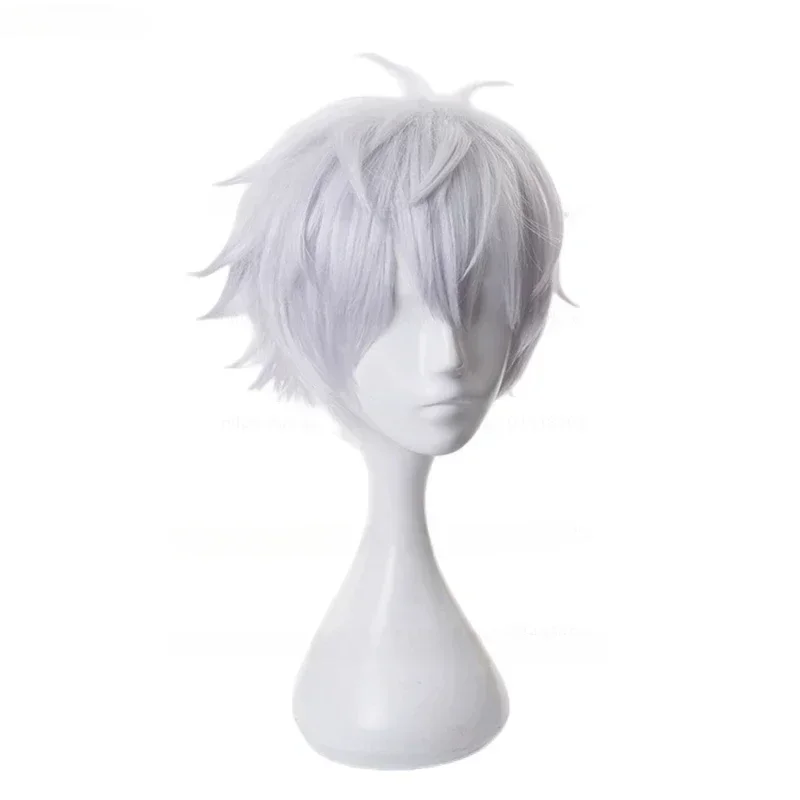 Gojo Satoru Cosplay Wig Anime Jujutsu Kaisen Cosplay Gojo Short Heat Resistant Synthetic Hair Anime Wigs Costume Party