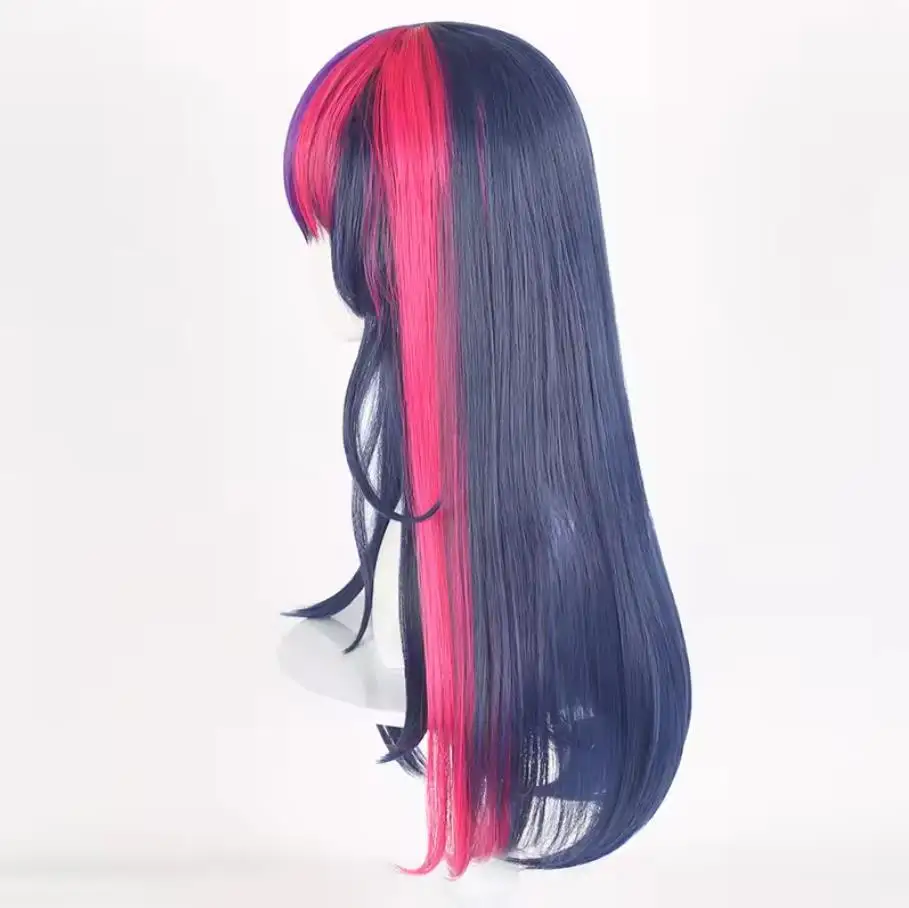Anime Twilight Sparkle Wigs Long Striaght Blue&Purple&Pink Cosplay Wigs for Women Girls Heat Resistant Synthetic Hair Halloween