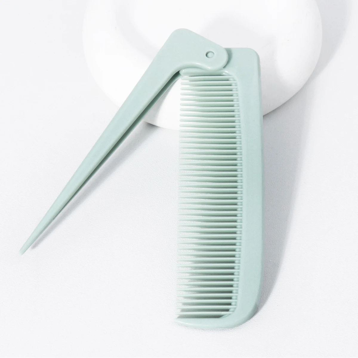 1pc portable minimalist folding tail comb, mini and compact portable home hair styling tool,Special for real hair wigs