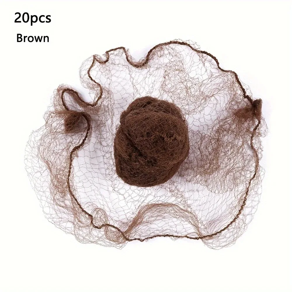 10/20/100Pcs Nylon Hair Net for Bun Black Blonde Brown 5mm Durable Mesh Hair Styling Tool for Wigs Hair Net for Hair Style