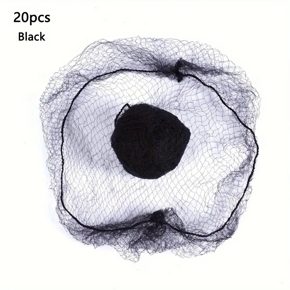 10/20/100Pcs Nylon Hair Net for Bun Black Blonde Brown 5mm Durable Mesh Hair Styling Tool for Wigs Hair Net for Hair Style